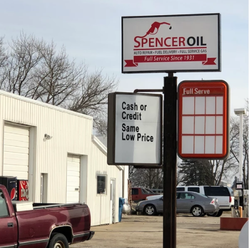 Spencer Oil gas station circa 1930